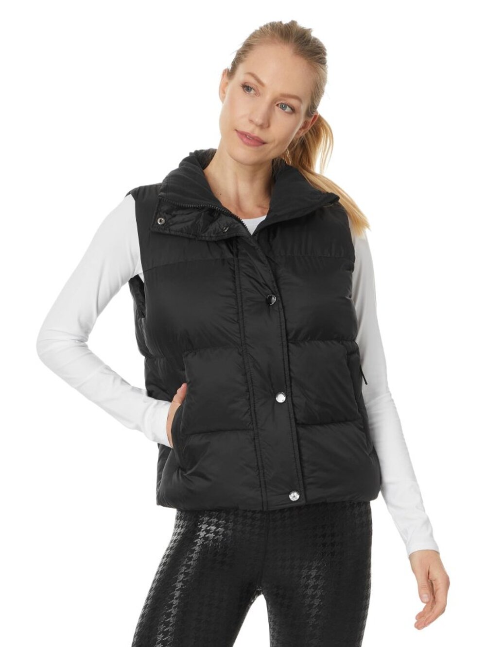 Beyond Yoga Women's Big Cozy Puffer Vest Black Large-NWT
